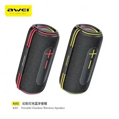 Awei KA5 Portable Bluetooth Speaker 20W High Quality Dual Diaphragm TWS Dual Paired Speakers IPX5 Waterproof Powerful Bass Outdoor Bluetooth Speaker